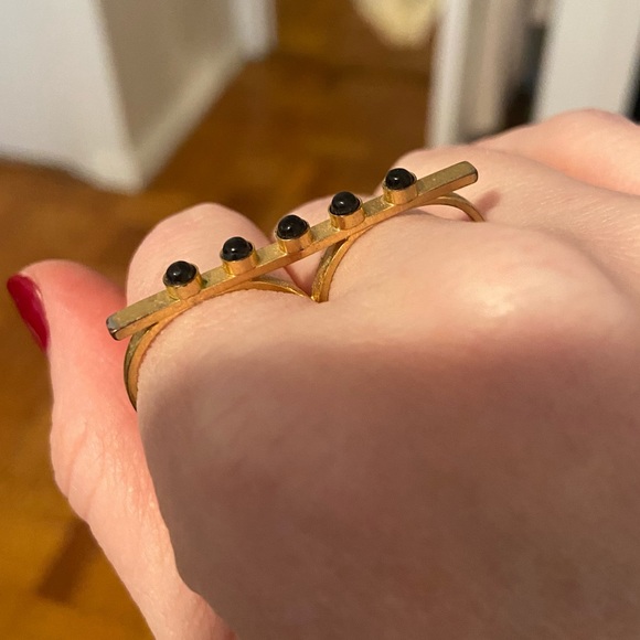 Madewell gold and black double ring - Picture 2 of 5